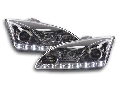 Scheinwerfer Set Daylight LED TFL-Optik Ford Focus 4/5-trg. Bj. 05-08 chrom
