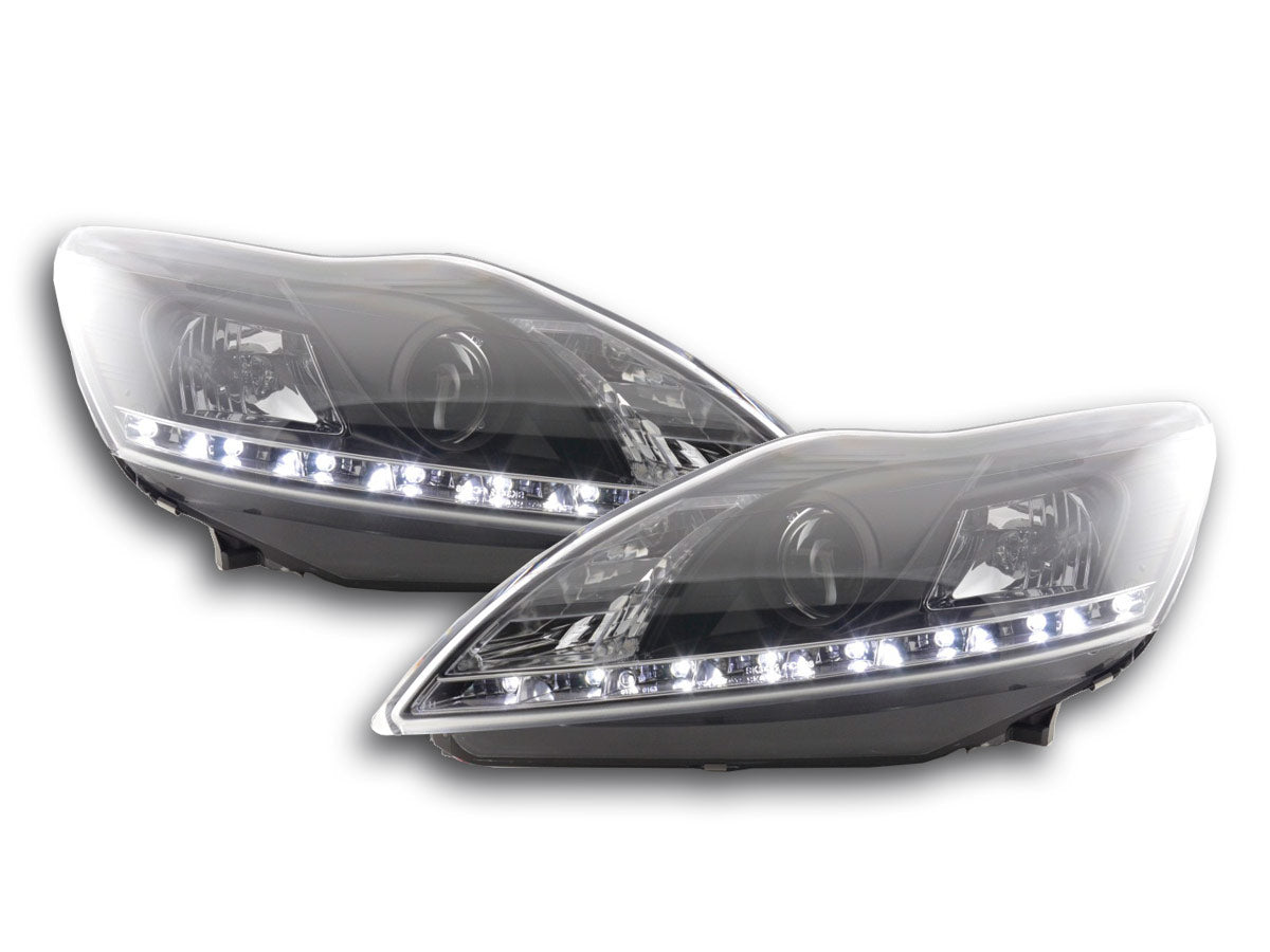 Scheinwerfer Set Daylight LED TFL-Optik Ford Focus 3/5-trg. Bj. 08- schwarz