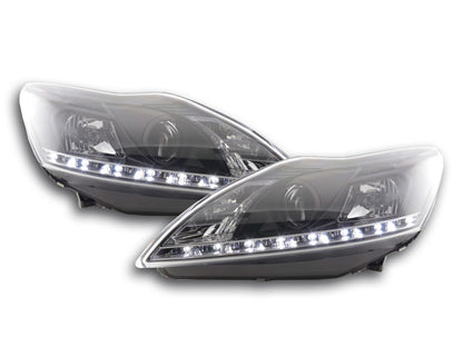 Scheinwerfer Set Daylight LED TFL-Optik Ford Focus 3/5-trg. Bj. 08- schwarz