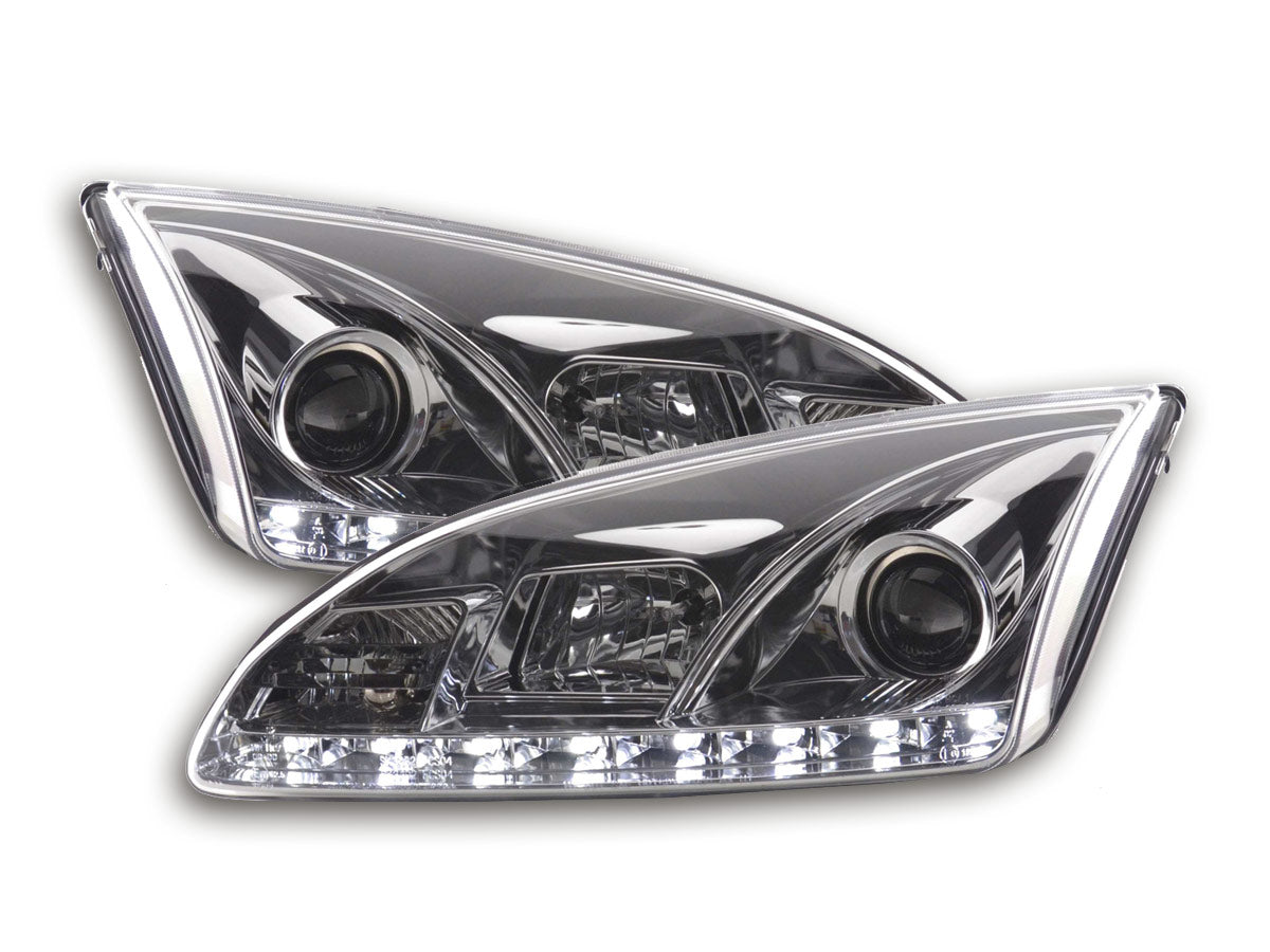 Scheinwerfer Set Daylight LED Tagfahrlicht Ford Focus 2 C307 chrom