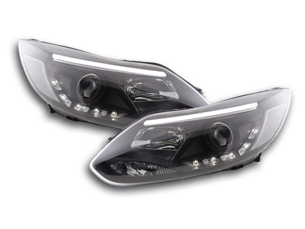 Scheinwerfer Set Daylight LED TFL-Optik Ford Focus 3 Bj. 2010- schwarz