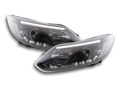 Scheinwerfer Set Daylight LED TFL-Optik Ford Focus 3 Bj. 2010- schwarz