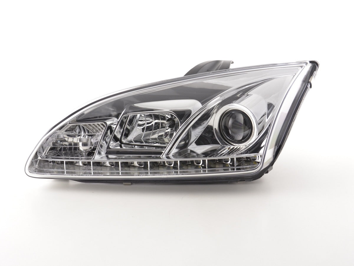 Scheinwerfer Set Daylight LED TFL-Optik Ford Focus 4/5-trg. Bj. 05-08 chrom für Rechtslenker