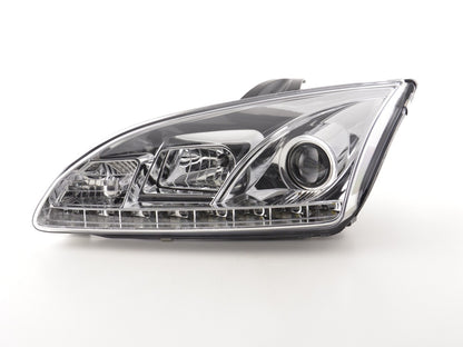 Scheinwerfer Set Daylight LED TFL-Optik Ford Focus 4/5-trg. Bj. 05-08 chrom für Rechtslenker