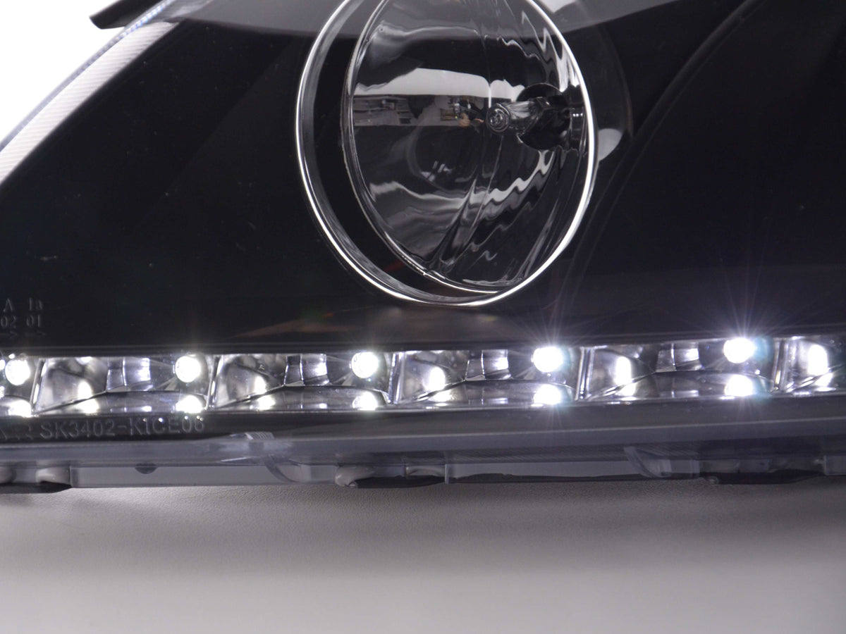 Scheinwerfer Set Daylight LED TFL-Optik Kia cee'd 5-trg. Typ ED Bj. 06-09 schwarz