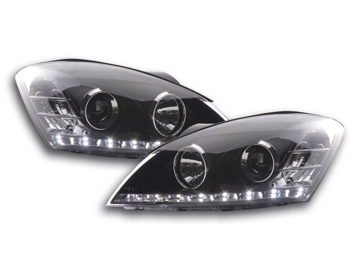 Scheinwerfer Set Daylight LED TFL-Optik Kia cee'd 5-trg. Typ ED Bj. 06-09 schwarz