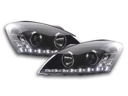 Scheinwerfer Set Daylight LED TFL-Optik Kia cee'd 5-trg. Typ ED Bj. 06-09 schwarz