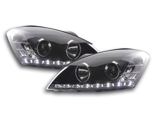 Scheinwerfer Set Daylight LED TFL-Optik Kia cee'd 5-trg. Typ ED Bj. 06-09 schwarz