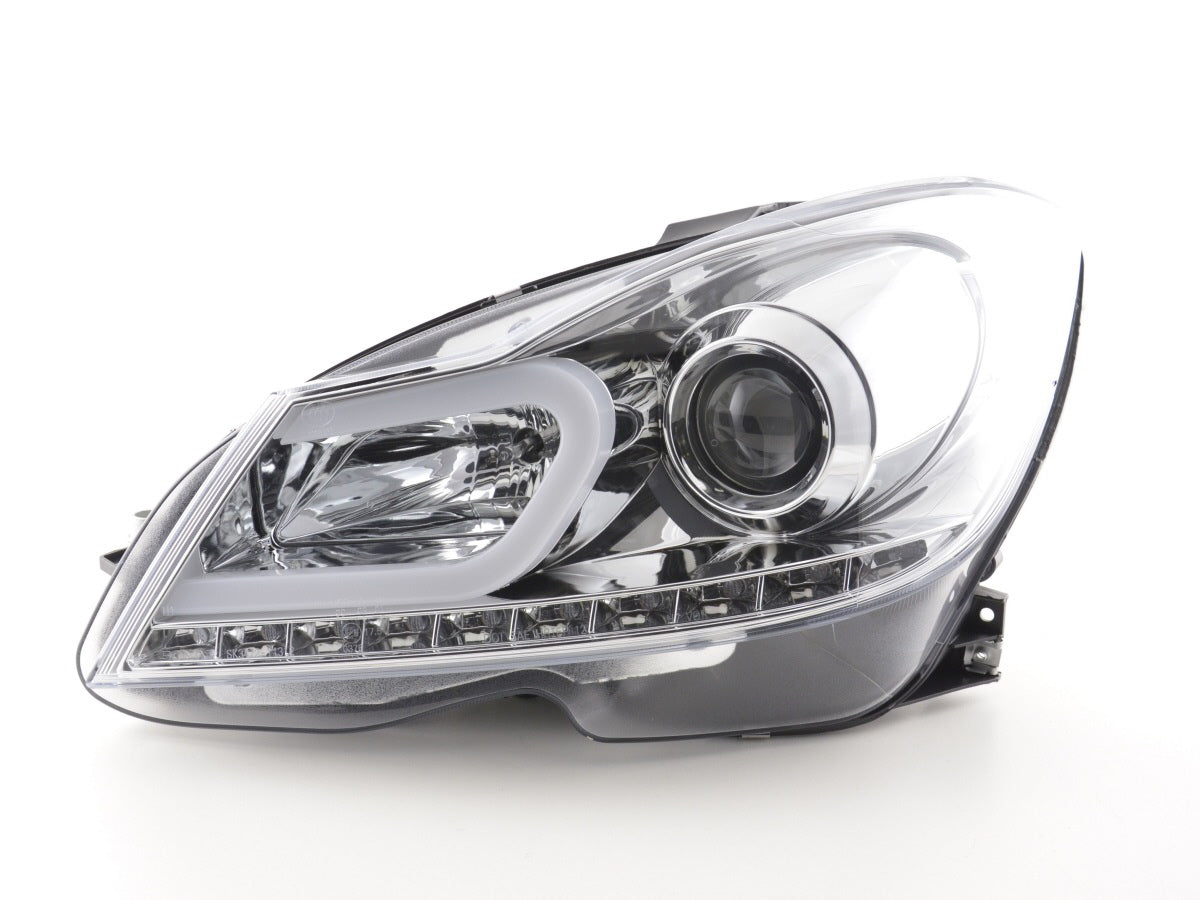 Scheinwerfer Set Daylight LED TFL-Optik Mercedes C-Klasse W204 Bj. 11-14 chrom
