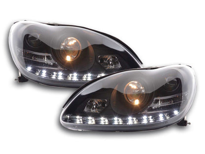 Scheinwerfer Set Daylight LED TFL-Optik Mercedes S-Klasse W220 Bj. 02-05 schwarz