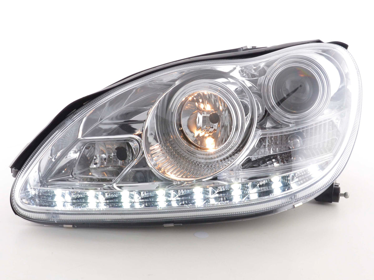 Scheinwerfer Set Daylight LED TFL-Optik Mercedes S-Klasse W220 Bj. 02-05 chrom