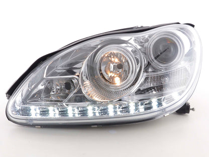 Scheinwerfer Set Daylight LED TFL-Optik Mercedes S-Klasse W220 Bj. 02-05 chrom