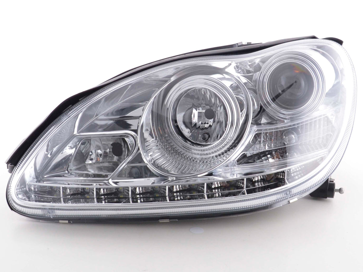Scheinwerfer Set Daylight LED TFL-Optik Mercedes S-Klasse W220 Bj. 02-05 chrom