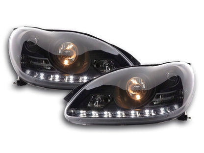 Scheinwerfer Set Daylight LED TFL-Optik Mercedes S-Klasse W220 Bj. 02-05 schwarz
