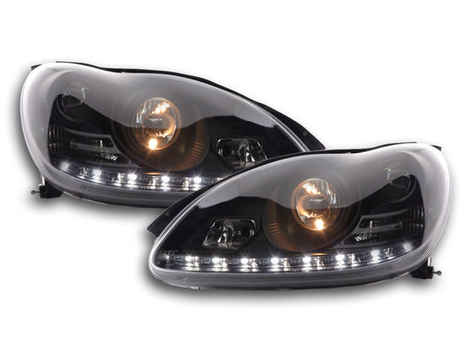 Scheinwerfer Set Daylight LED TFL-Optik Mercedes S-Klasse W220 Bj. 02-05 schwarz