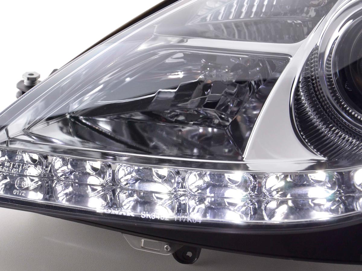 Scheinwerfer Set Daylight LED TFL-Optik Mercedes SLK R171 Bj. 04-11 chrom