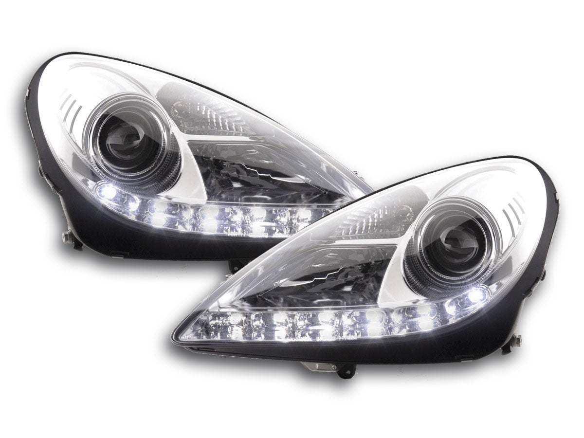 Scheinwerfer Set Daylight LED TFL-Optik Mercedes SLK R171 Bj. 04-11 chrom
