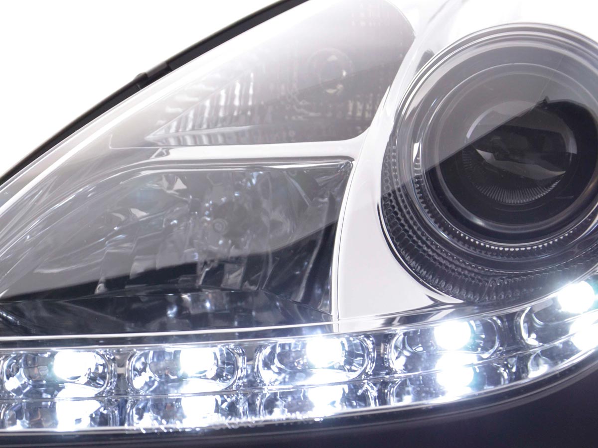 Scheinwerfer Set Daylight LED Tagfahrlicht Mercedes SLK R171 chrom