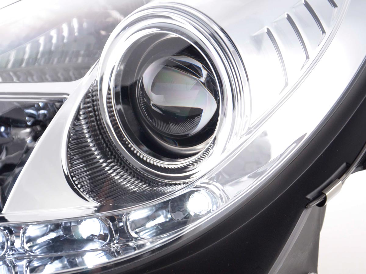 Scheinwerfer Set Xenon Daylight LED Tagfahrlicht Mercedes SLK R171 chrom