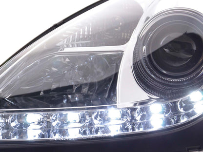 Scheinwerfer Set Xenon Daylight LED Tagfahrlicht Mercedes SLK R171 chrom