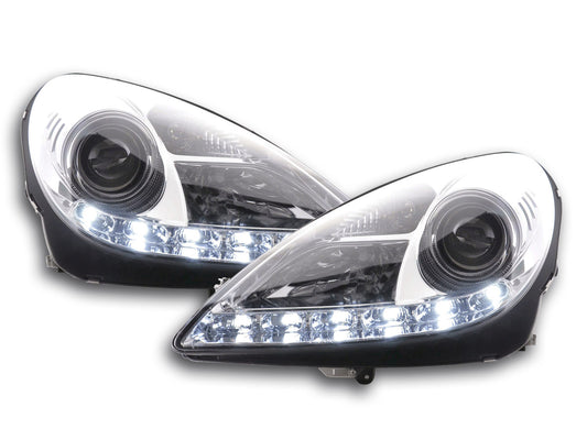 Scheinwerfer Set Xenon Daylight LED Tagfahrlicht Mercedes SLK R171 chrom