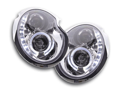 Scheinwerfer Set Daylight LED TFL-Optik Mini Cooper Typ R50 Bj. 01-06 chrom