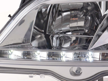 Scheinwerfer Set Daylight LED TFL-Optik Opel Astra G Bj. 98-03 chrom