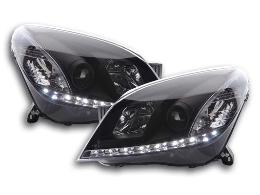 Scheinwerfer Set Daylight LED TFL-Optik Opel Astra H schwarz
