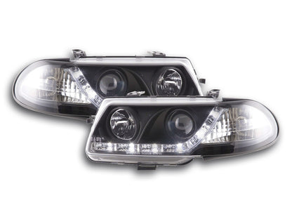 Scheinwerfer Set Daylight LED TFL-Optik Opel Astra F  95-97 schwarz