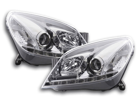 Scheinwerfer Set Daylight LED Tagfahrlicht Opel Astra H Bj. 2004-2009 chrom