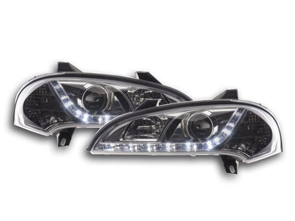 Scheinwerfer Set Daylight LED TFL-Optik Opel Tigra Bj. 95-03 chrom