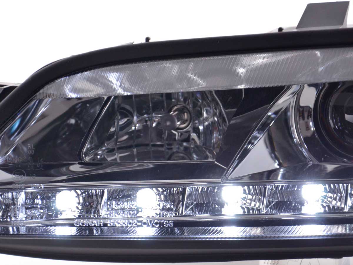 Scheinwerfer Set Daylight LED Tagfahrlicht Opel Vectra B Bj. 99-02 chrom