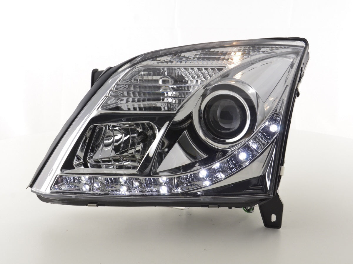 Scheinwerfer Set Daylight LED TFL-Optik Opel Vectra C Bj. 02-05 chrom
