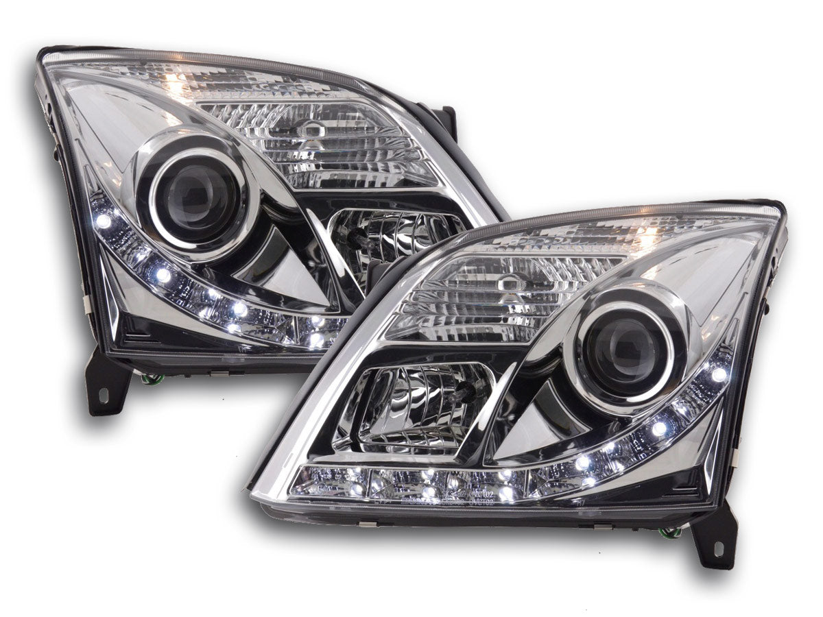 Scheinwerfer Set Daylight LED TFL-Optik Opel Vectra C Bj. 02-05 chrom