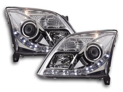 Scheinwerfer Set Daylight LED TFL-Optik Opel Vectra C Bj. 02-05 chrom