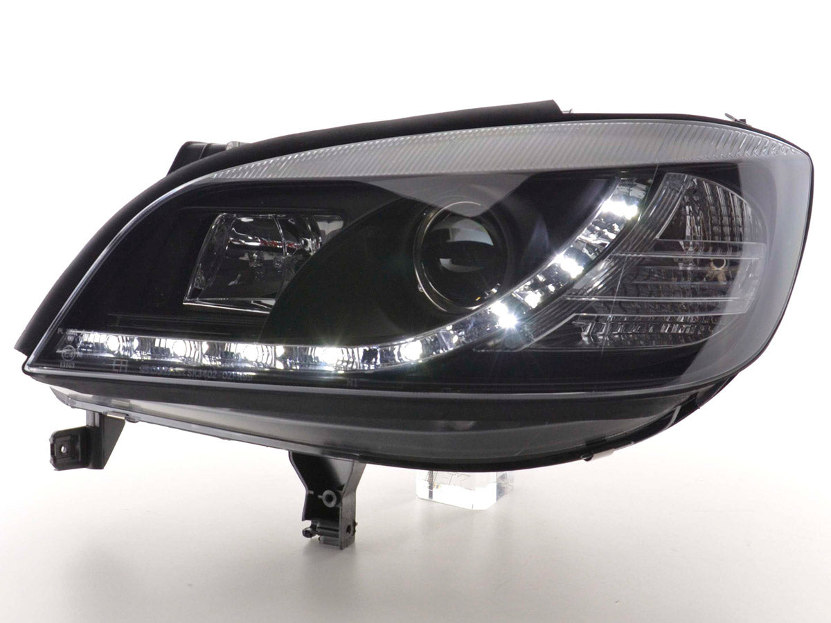 Scheinwerfer Set Daylight LED TFL-Optik Opel Zafira A  99-04 schwarz
