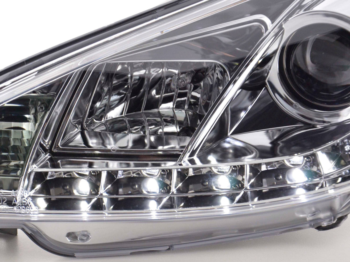 Scheinwerfer Set Daylight LED TFL-Optik Peugeot 206 Bj. 98-02 chrom