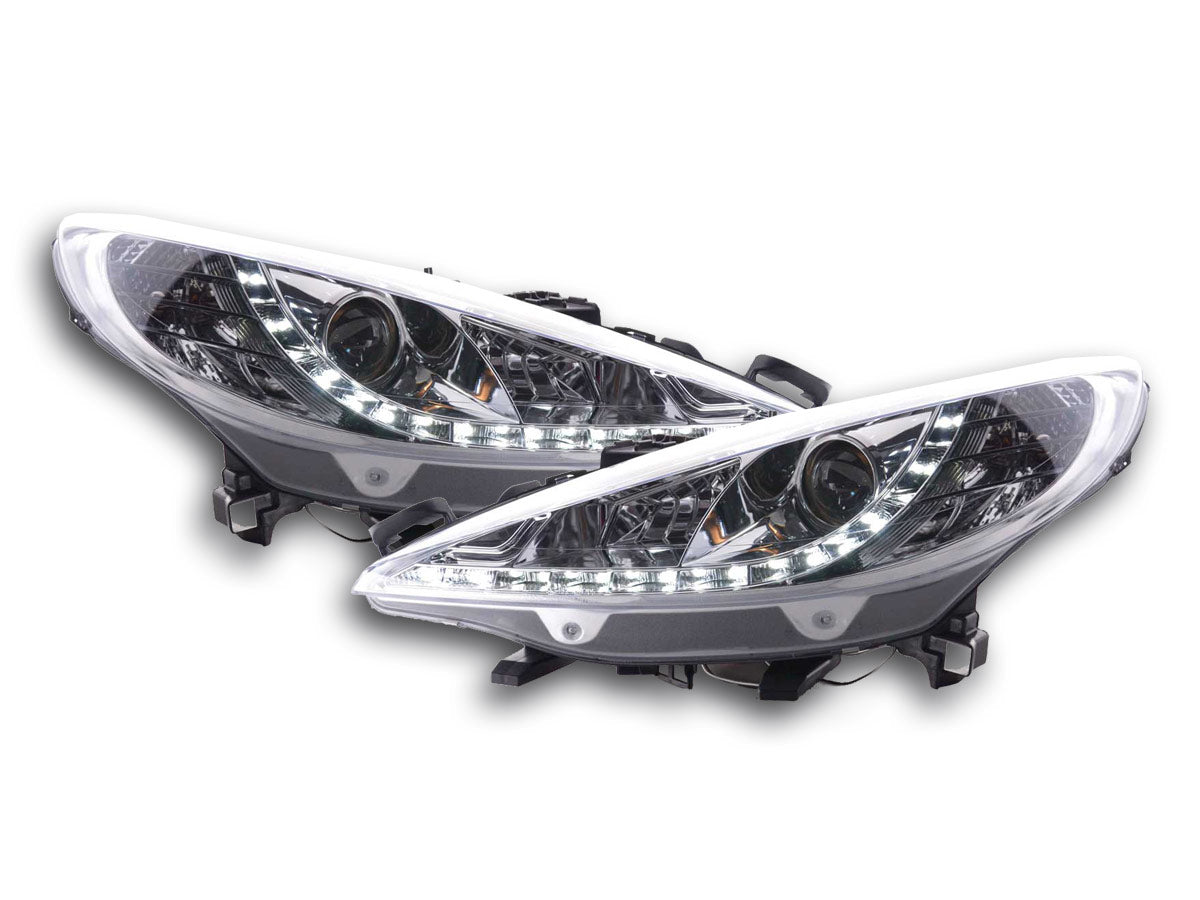 Scheinwerfer Set Daylight LED Tagfahrlicht Peugeot 207 Bj. 06- chrom