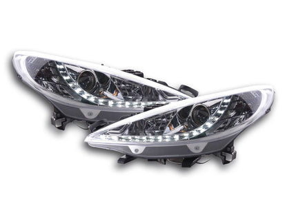 Scheinwerfer Set Daylight LED Tagfahrlicht Peugeot 207 Bj. 06- chrom