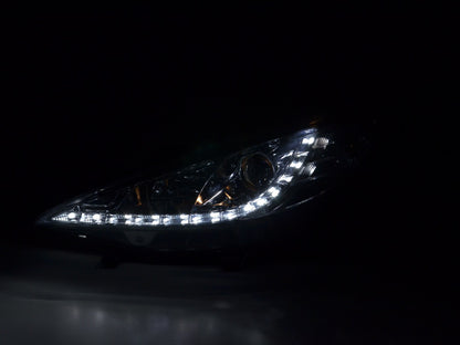 Scheinwerfer Set Daylight LED Tagfahrlicht Peugeot 207 Bj. 06- chrom für Rechtslenker