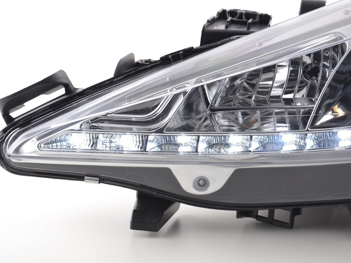 Scheinwerfer Set Daylight LED Tagfahrlicht Peugeot 207 Bj. 06- chrom für Rechtslenker