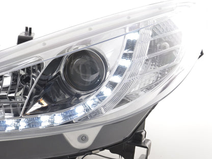 Scheinwerfer Set Daylight LED Tagfahrlicht Peugeot 207 Bj. 06- chrom für Rechtslenker