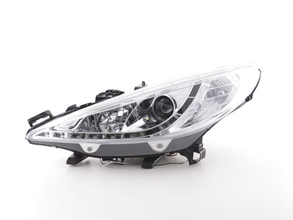 Scheinwerfer Set Daylight LED Tagfahrlicht Peugeot 207 Bj. 06- chrom für Rechtslenker