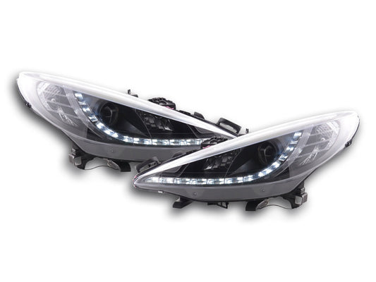 Scheinwerfer Set Daylight LED Tagfahrlicht Peugeot 207 Bj. 06- schwarz für Rechtslenker