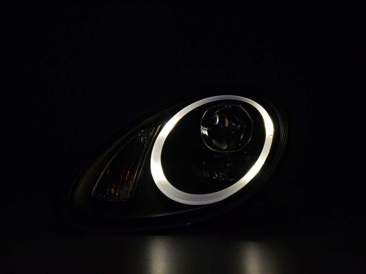 Scheinwerfer Set Daylight LED TFL-Optik Porsche Boxster Typ 987 Bj. 04-09 schwarz