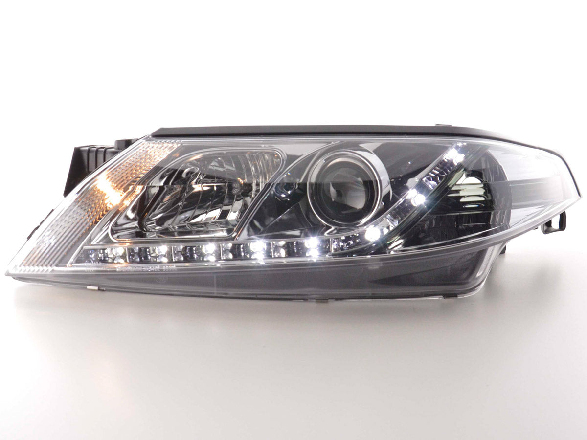 Scheinwerfer Set Daylight LED TFL-Optik Renault Laguna (Typ G) Bj. 01-05 chrom