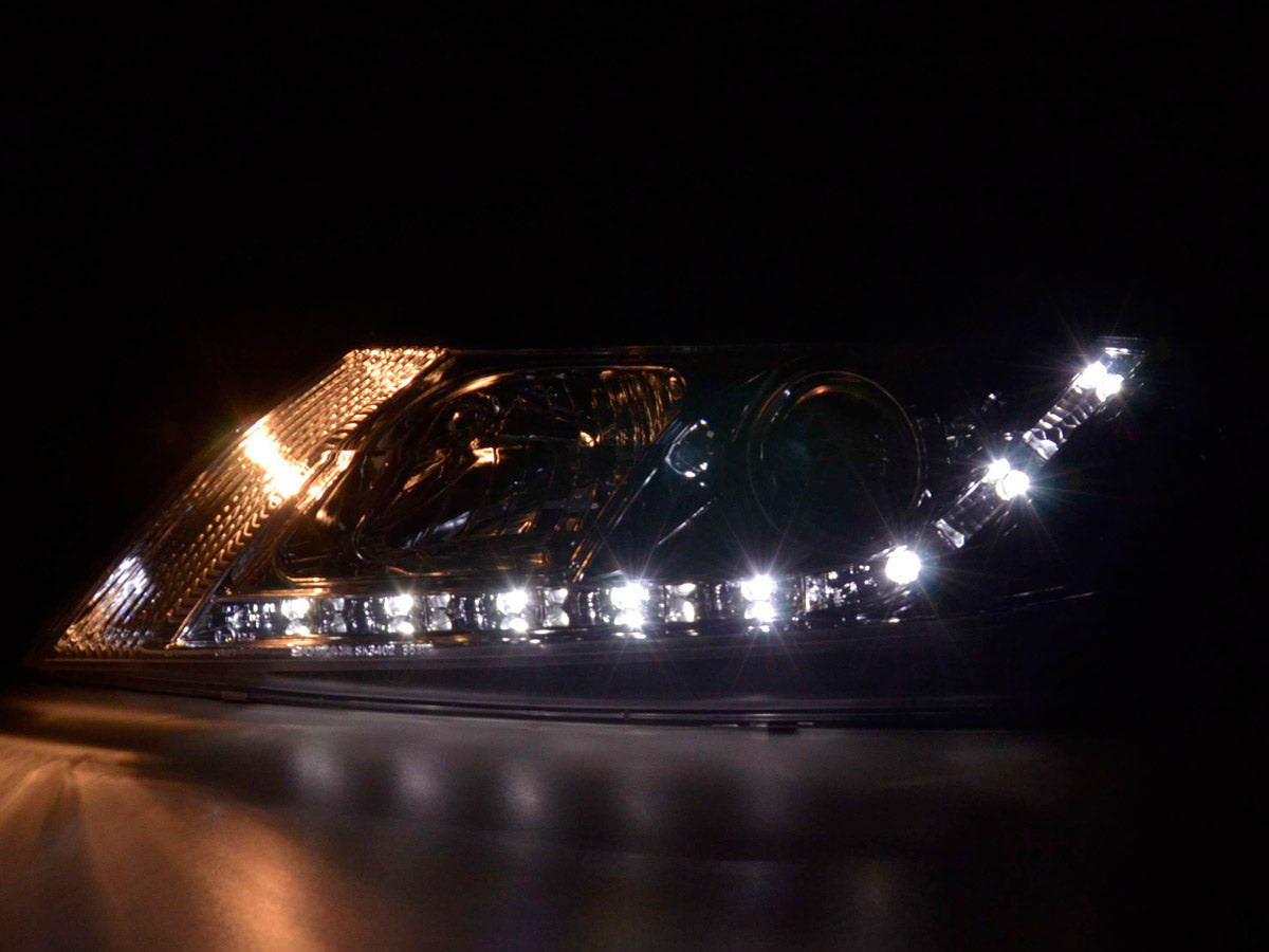 Scheinwerfer Set Daylight LED TFL-Optik Renault Laguna (Typ G) Bj. 01-05 chrom