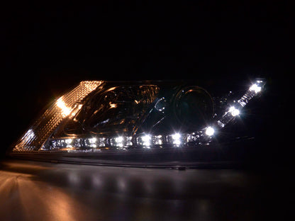 Scheinwerfer Set Daylight LED TFL-Optik Renault Laguna (Typ G) Bj. 01-05 chrom