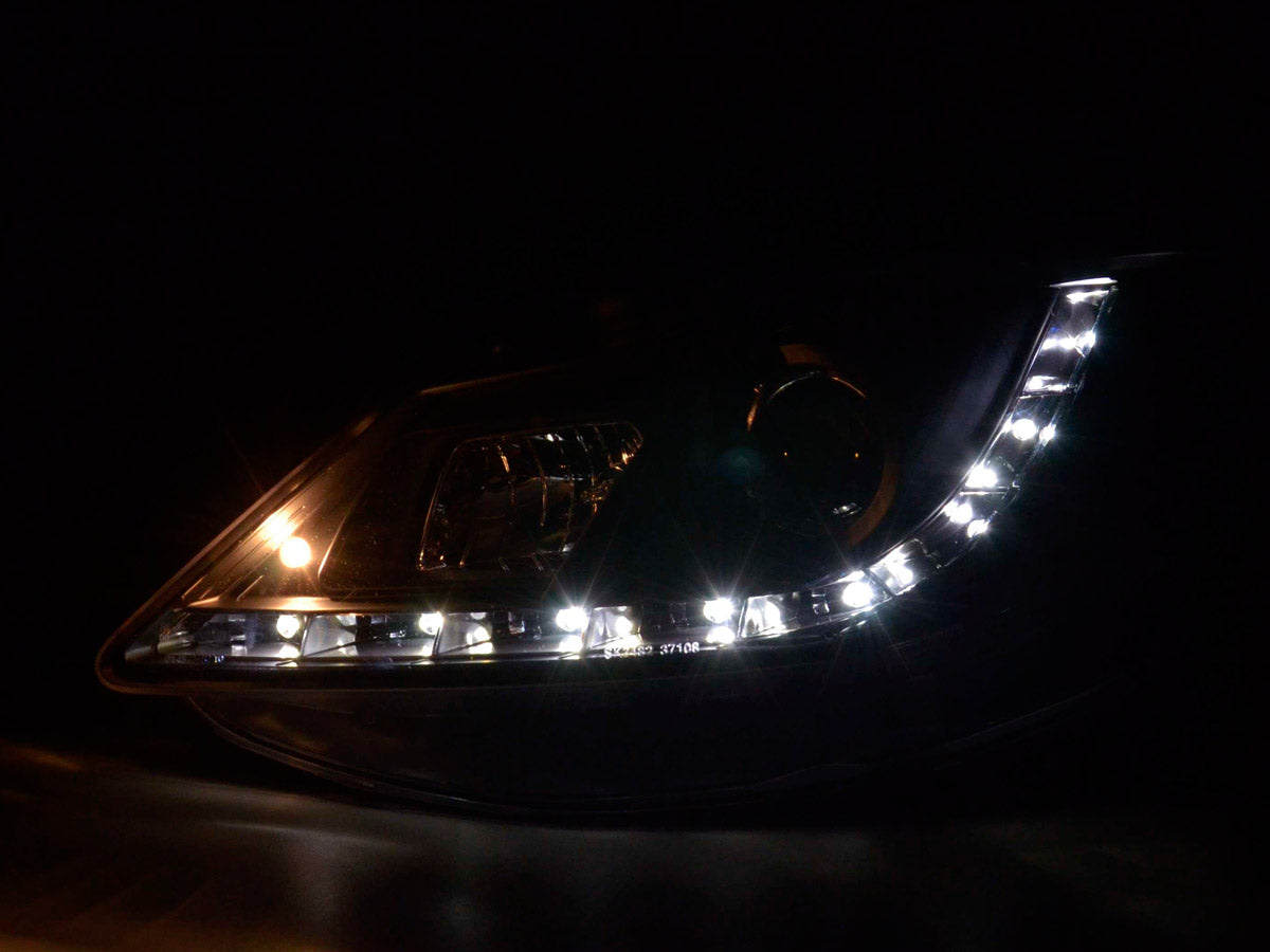 Scheinwerfer Set Daylight LED TFL-Optik Seat Ibiza Typ 6J Bj. 08-12 schwarz