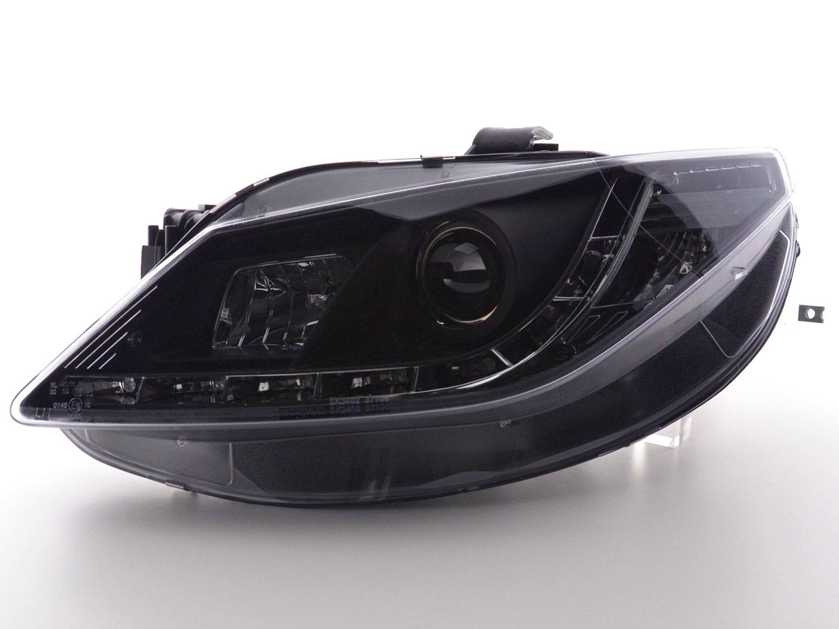 Scheinwerfer Set Daylight LED TFL-Optik Seat Ibiza Typ 6J Bj. 08-12 schwarz